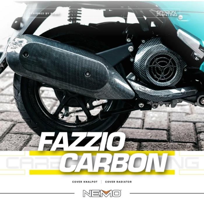 NEW!! READY!! aksesoris fazzio cover carbon yamaha fazzio knalpot radiator filter cvt dasi depan BES