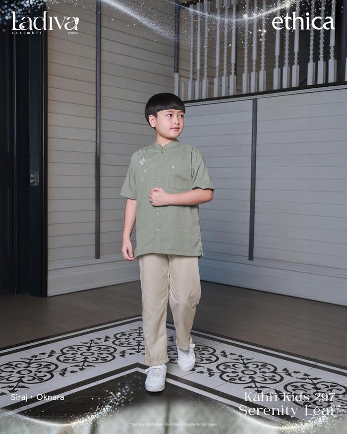 Jual Ethica Kahfi Kids 297 Koko Anak Serenity Leaf Siraj Oknara Lengan Pendek Ladiva Series