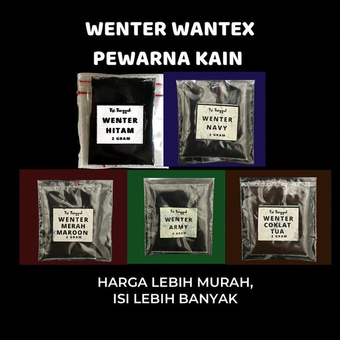Wenter Berwarna Merk Tri Tunggal 2gr Wantex Wanteks Pewarna Warna Wantek Pakaian Kain Baju Celana Pi