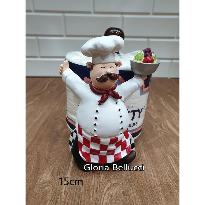 patung pajangan koki tempat tissue tisu chef tissue gulung dapur