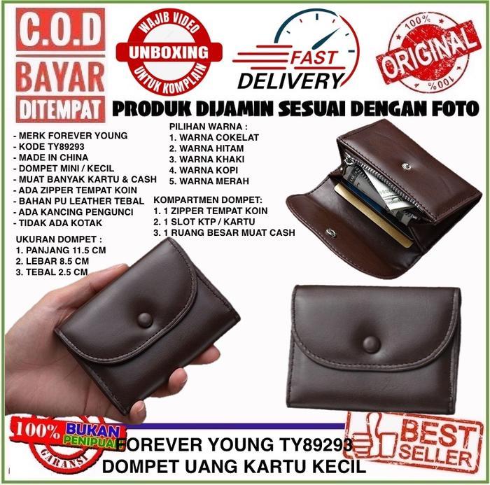 Forever Young TY89293 Dompet Uang Kartu Kecil Mini Untuk Wanita Anti Ribet PU Leather Tebal