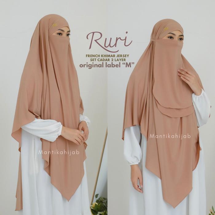 NEW!! RURI FRENCH KHIMAR JERSEY SET CADAR DUA LAYER FK JUMBO BY MANTIKAHIJAB