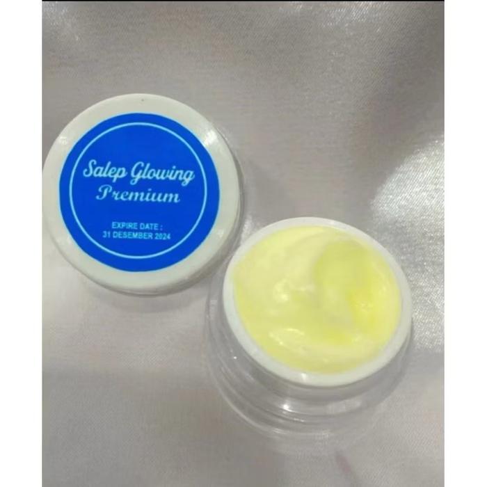 Salep glowing premium stiker biru uk 5gr