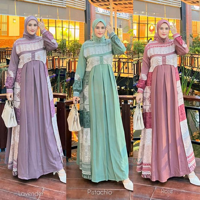 COD ZOYA DRESS ORI MUMTAZ BY FAIRINDA, TERBARU GAMIS LEBARAN, GAMIS ITYCREPE TERBARU, GAMIS LEBARAN 
