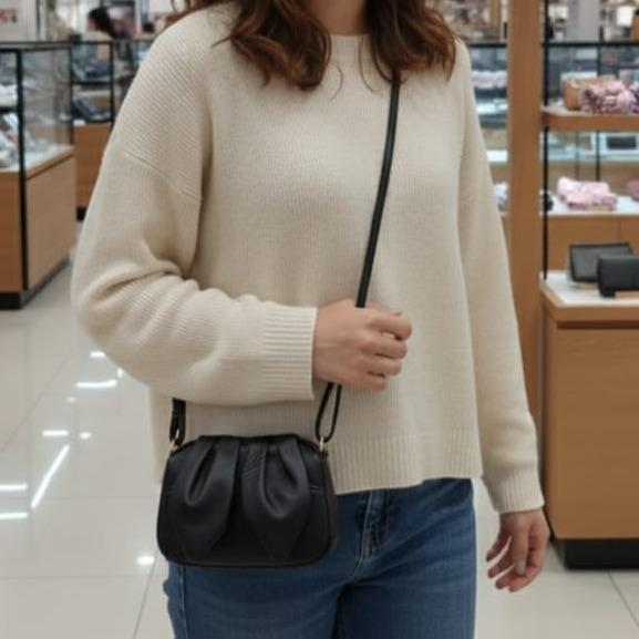AMANDA Tas Selempang Wanita Mini Model Telinga Kelinci Muat HP Dompet Lipat PX18 LX6 TX13 cm Desain 