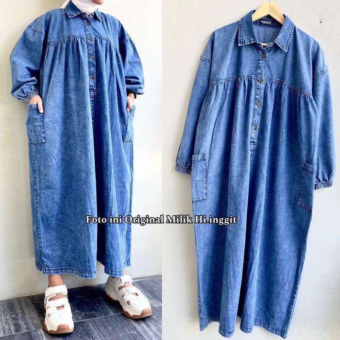 Byan Midi Dress jumbo polos by Hi.inggit