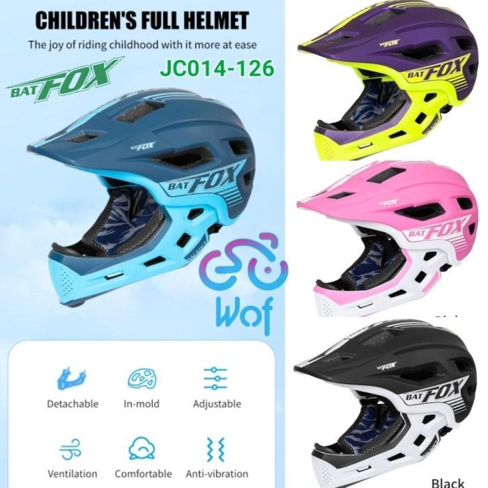 BATFOX Kids JC014-126 Helm Sepeda Anak Fullface Child Bicycle Children Helmet Full Covered Face MTB 