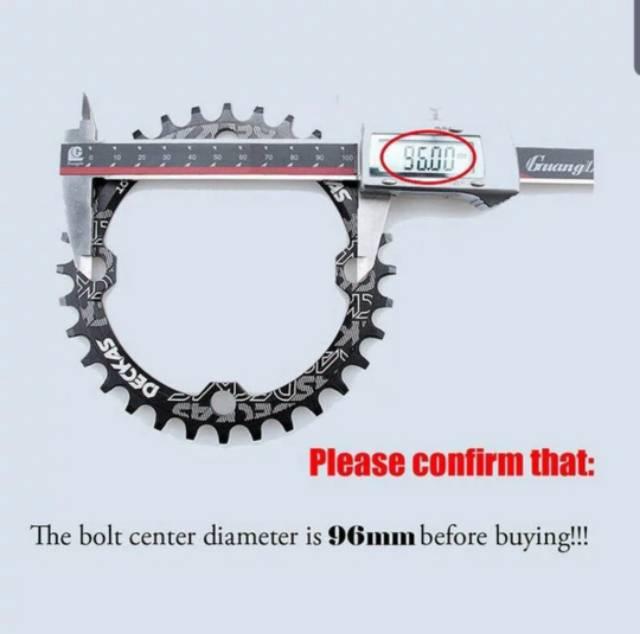 Chainring Sepeda BCD 96 Deckas Aluminium Hitam Merah