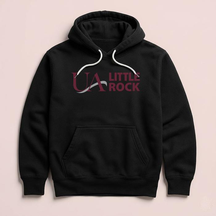 Hoodie UA University of Arkansas Little Rock Premium Fleece Cloth Sweater Jacket Hood Black Hitam