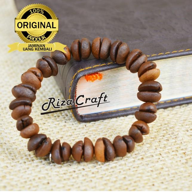 Gelang Tangan Biji Kopi ASLI ARABIKA Original Terbaik Etnik aroma WANGI untuk RELAKSASI Pria Wanita