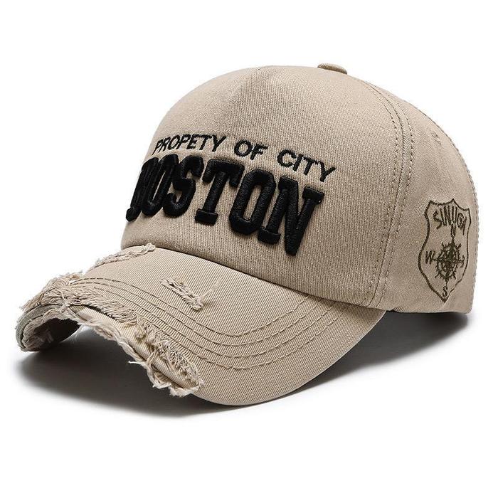 Topi Baseball Boston Robek Hat Cap Casual Ootd Fashion Kekinian High Quality Import Termurah