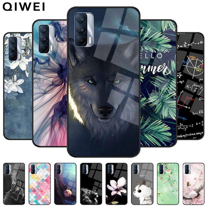 For OPPO Realme 7 Pro Case Tempered Glass Hard PC Phone Back Cover