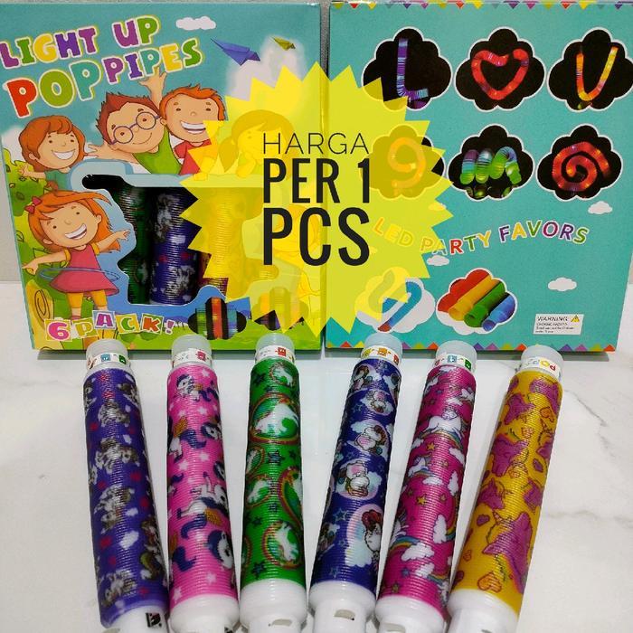 Mainan Anak Pop Stick Led Pipa Lampu Motif Gambar