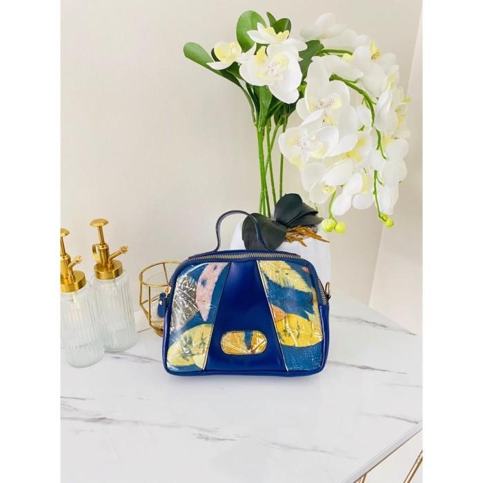 Tas Wanita Kulit Sapi Asli Garut Ecoprint Selempang Bahu Mitha Series
