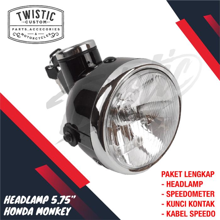 Headlamp Lampu Depan + Speedometer + Kontak Motor Monkey Gorilla