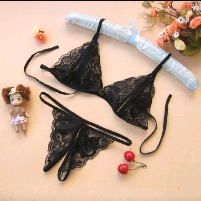 lingerie sexy bra n gstring transparan