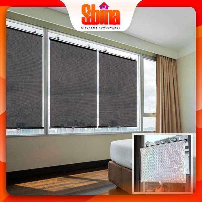 Tirai Gulung Jendela Penahan Sinar Sunshade Roller Blind Curtain
