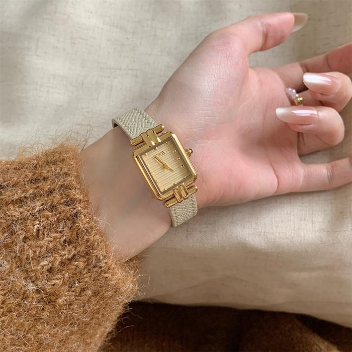 (PO) Jam Tangan Wanita IEKE Dengan Jam Tangan Wanita IEKE Desain Unik Tipe T dengan Tali Kulit Cokel