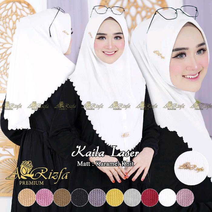 jilbab instan bergo pet malay knit premium kaila laser arrizfa Kerudung Muslim