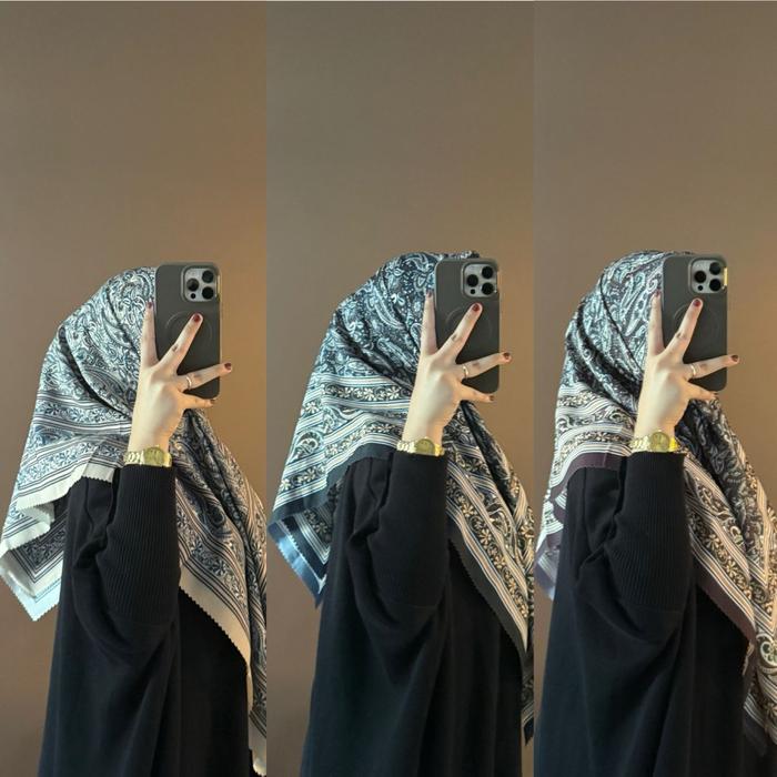 Hijab segi empat motif turki/jilbab segi empat motif turki/kerudung segi empat motif turki