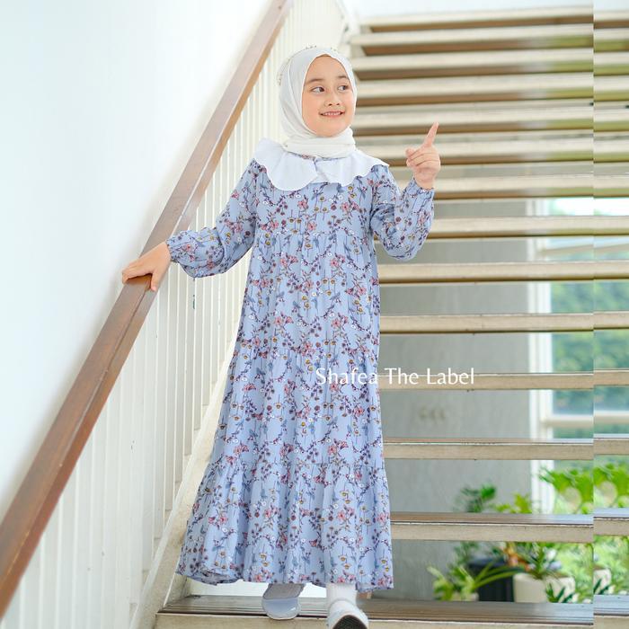 KEZIA DRESS KIDS BY SHAFEA THE LABEL - KEZIA DRESS MOTIF BUNGA - GAMIS ANAK MOTIF BUNGA BAHAN KATUN 
