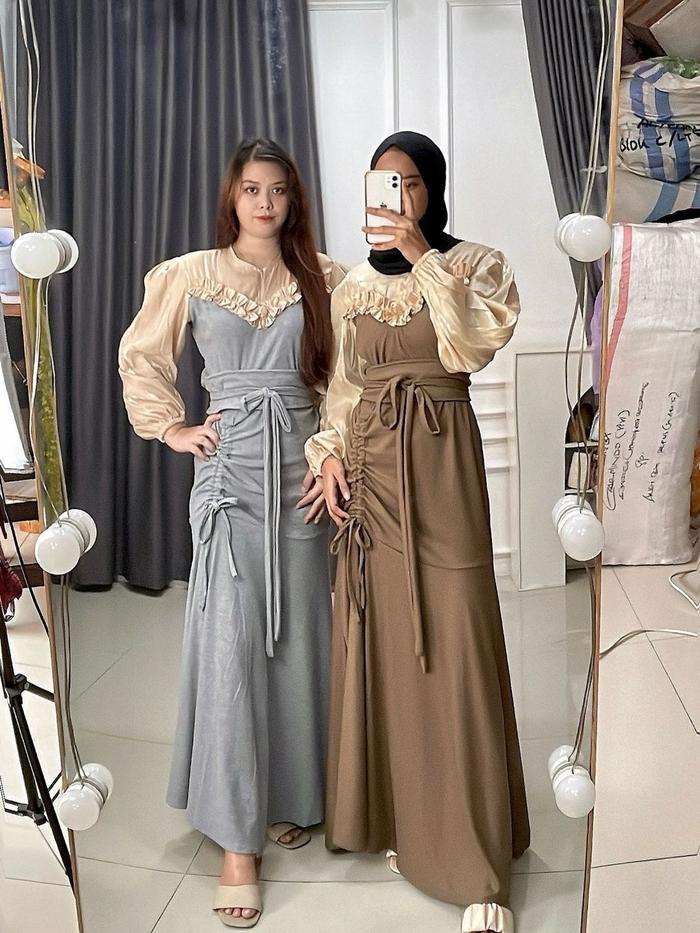 Dress Venia Shimmer Knit Duyung Dress Wanita Model Terbaru Fashion Muslim Wanita Baju Gamis Kondanga