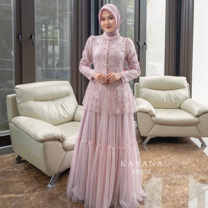 Pradiste KAYANA DRESS VERSI PAYET Pesta Muslim Bridesmaid Wedding Lamaran Wisuda Kondangan Outfit Le