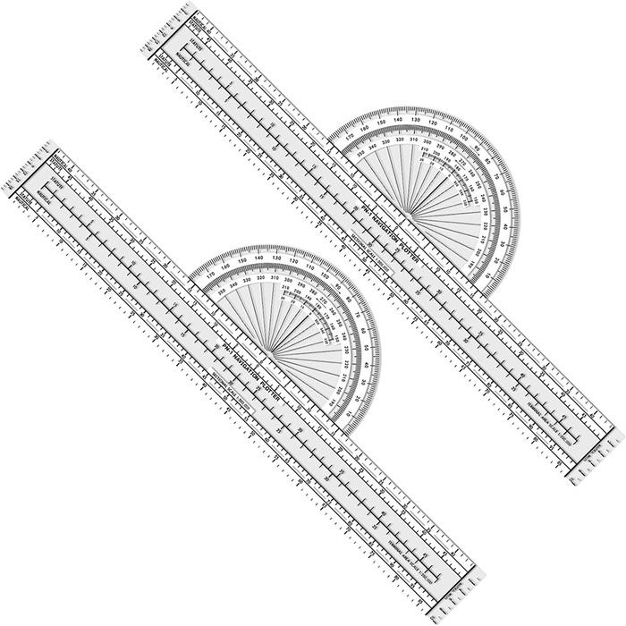 2 Pcs Plotter Plotting Tool Aviation Plotter WAC Charts Air Navigation Plotter Pilot Accessories for