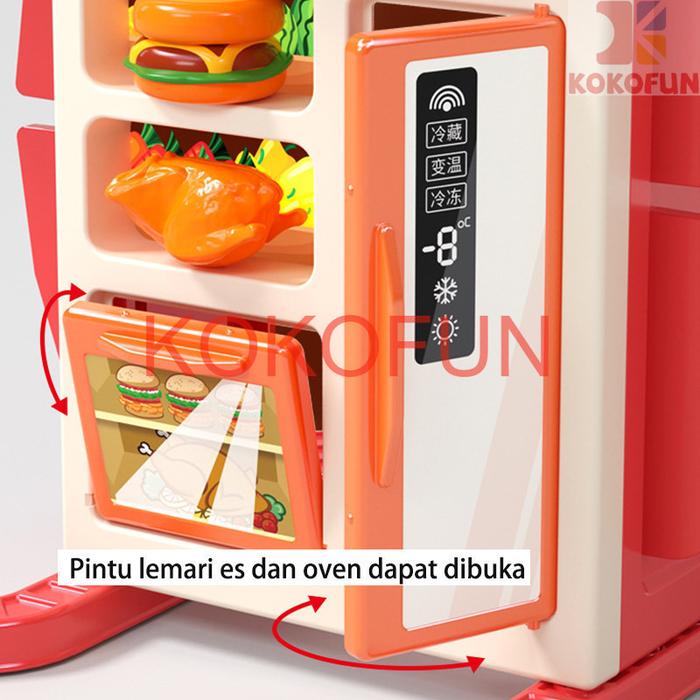 Cheapest on Shopee！95CM Mainan Kitchen Set Jumbo dengan Wastafel Mainan Anak Spraying Mist Kitchen
