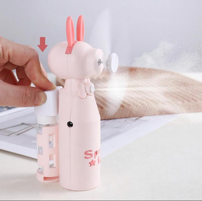 Kipas Mini Nano Spray Karakter Kipas Semprot Elektrik Usb Genggam