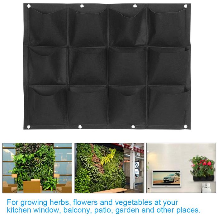 7/12/15/18 Pockets BlackGrow Bags Planter Garden Vegetable Living