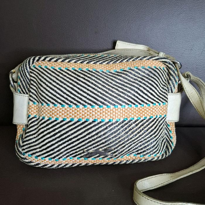 Tas Selempang Bimba Y Lola Preloved / Tas Selempang Wanita BimbaYLola Kanvas  Mix Kulit / Tas Selemp