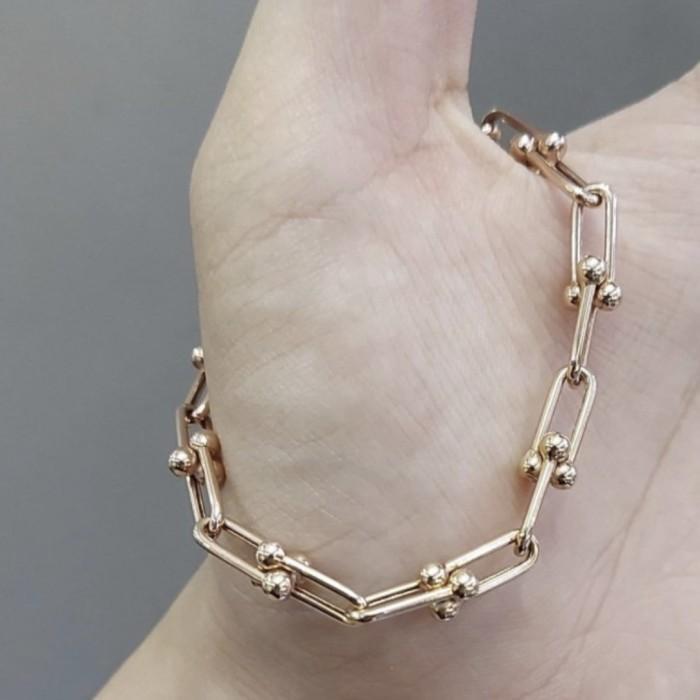 GELANG HARDWARE CHAIN EMAS T CHAIN 700/750 ROSE GOLD/ HARDWARE CHAIN BRACLET- DIAMOND JEWELRY-434GMS