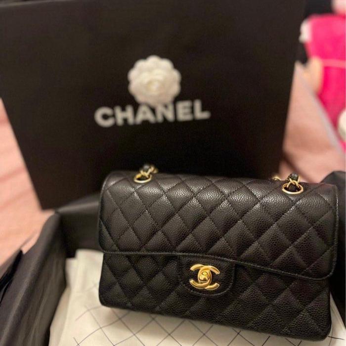 Authentic Chanel Classic Small Caviar Black Ghw Preloved
