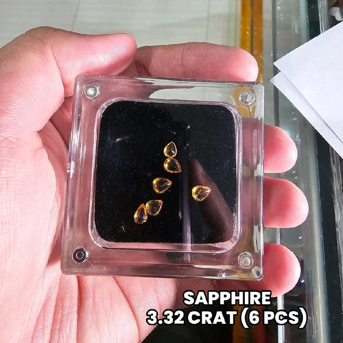 Yellow Sapphire 3.32 Crat 6 Pcs Jual Borongan Batu Permata Asli untuk Perhiasan