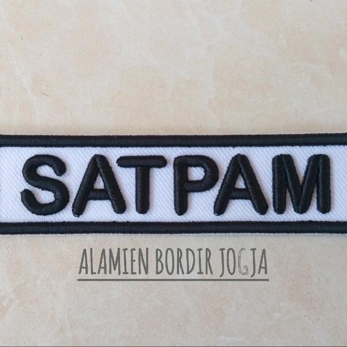Bordir Timbul Nama Dada/ Name Tag/ Badge/ Papan Nama Security / Satpam