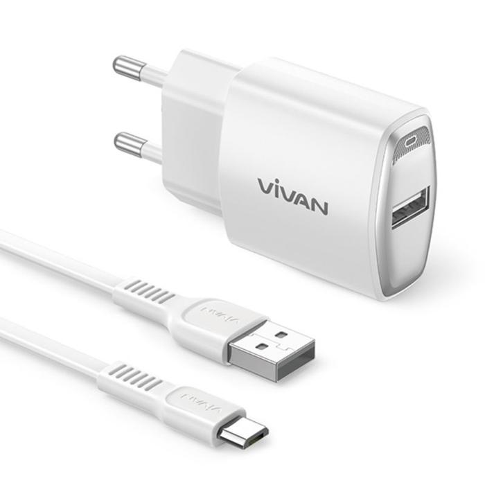 Charger VIVAN Power Oval 3 Charger Type C Lightning for iphone