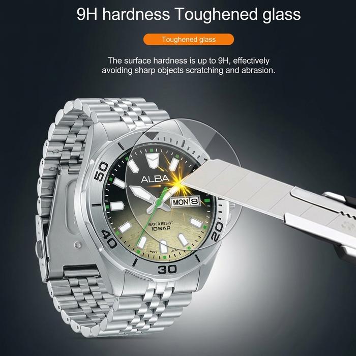 tempered glass untuk ALBA Active AV3585X1 AV3585 AV-3585 AV 3585 TG anti gores jam tangan pelindung 