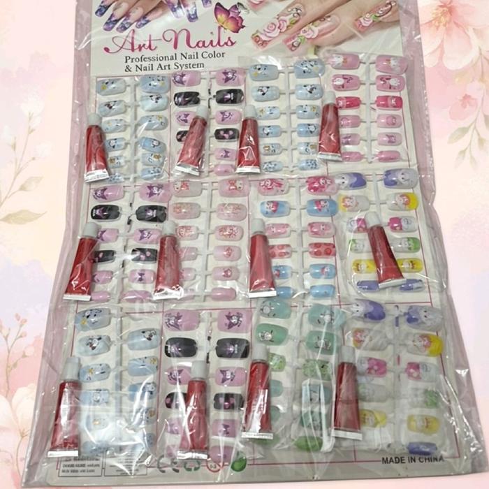 12 set Kuku palsu mainan anak perempuan beauty nail