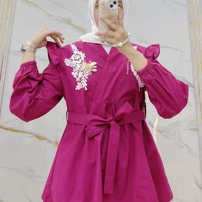 S.E.W atasan kimono bordir shirt