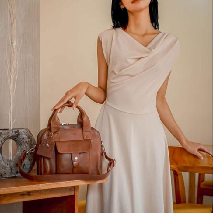 BUCINI Mentik Leather Satchel & Shoulder Bag