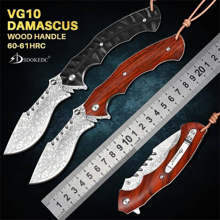 Damascus Pocket Knives Ball Bearing Folding Knife Tactical Military