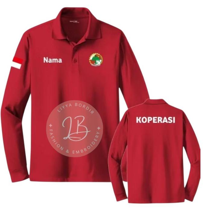 Kaos Kerah Koperasi Kaos Polo Shirt Koperasi Kaos Kerah Bordir Koperasi Kaos KEPENDUDUKAN Lengan Pan