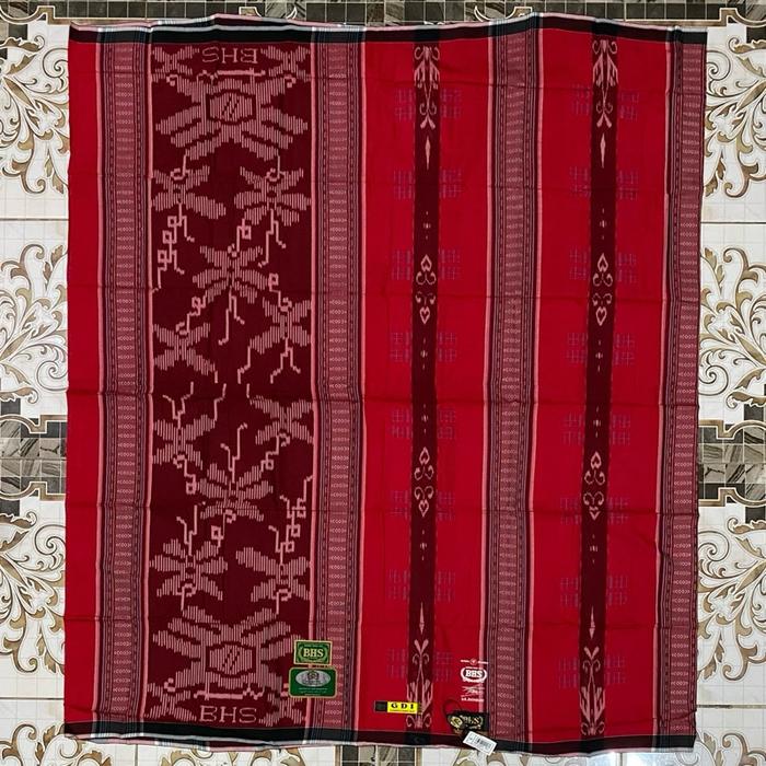 Sarung BHS GDI Full Sutera 210/2 Gold Warna Merah Tua
