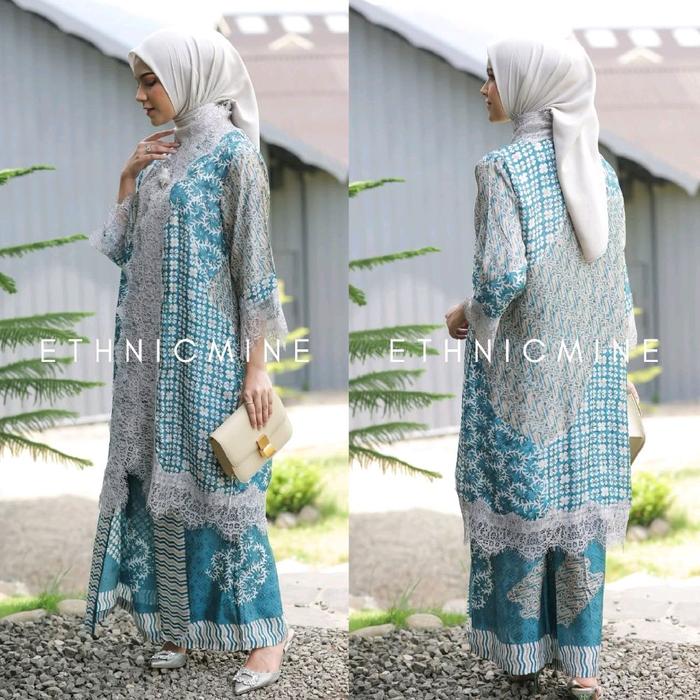 Setelan Batik Wanita - Setelan Celana Wanita - Setelan Tosca - Outer Batik - Outer Tosca no- One Set