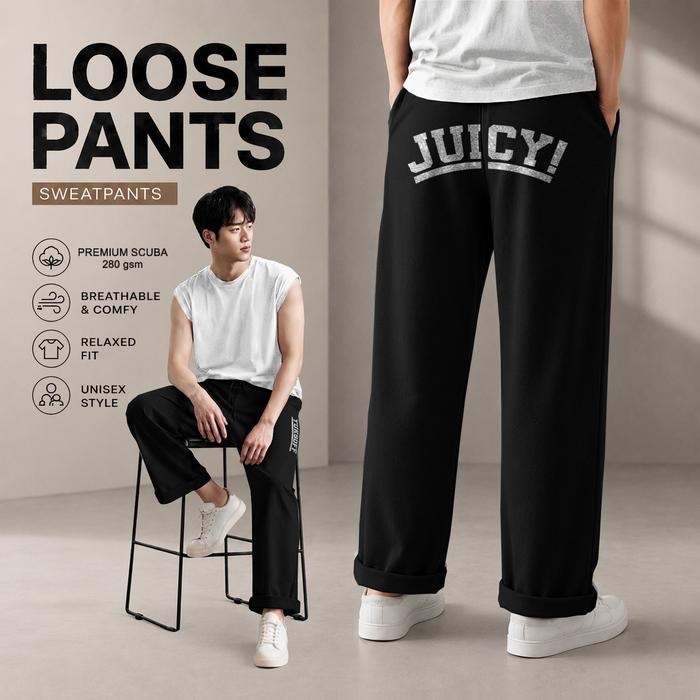 JUICY CELANA PANJANG LOOSE PANTS BAGGY SKENA CASUAL SWEATPANTS PRIA WANITA KOREAN STYLE JAPAN STYLE 