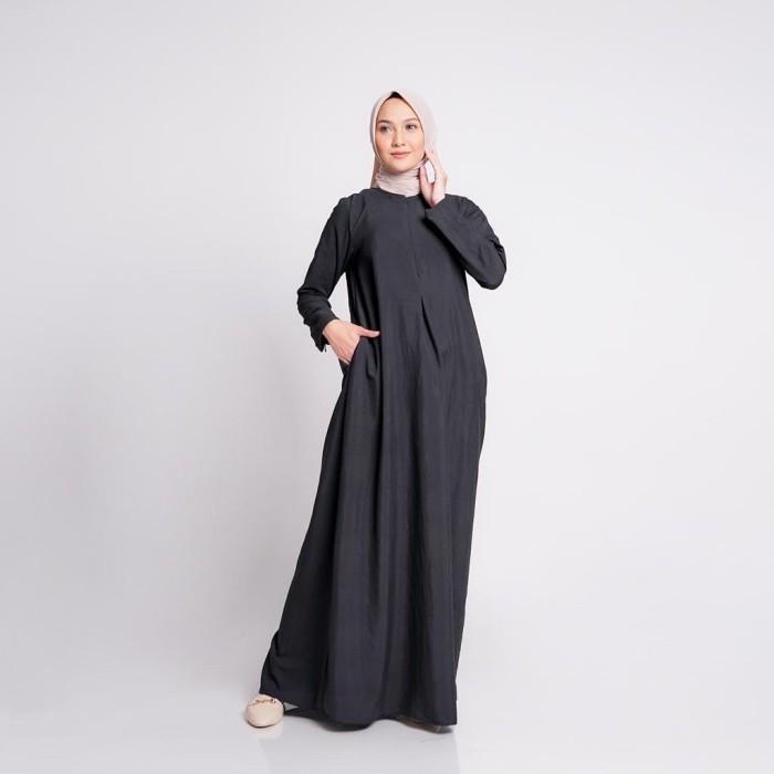 Gamis Jasmine Airflow Dress Muslim Elzatta Hijab - Hitam, S