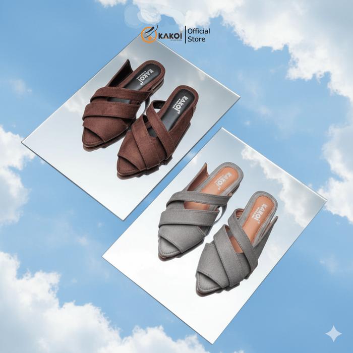 Kakoi Sunny Flat Shoes Wanita Sepatu Santai Sol Karet Anti Licin Desain Elegan dan Nyaman untuk Peng