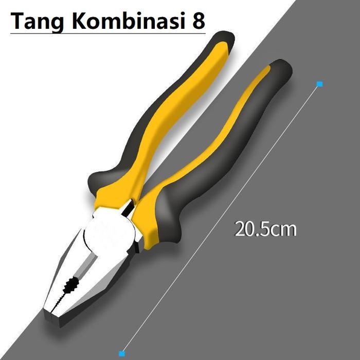 Aneka Macam Tang 8 Inch Tang Kombinasi Potong - Jepit - Buaya - Lancip Lurus Industrial Grade Pliers