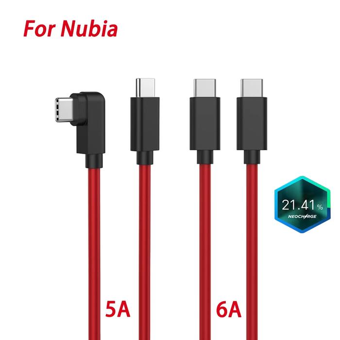 PD QC Quick charger Cable 55W 66W 6A For Nubia Red Magic 5S 6 6S 6R Z30 Pro 6A Gaming Data Cable Typ